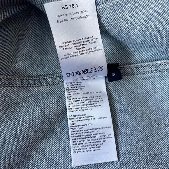 Wood wood blue printer denim jacket size small men - Picture 6 of 6